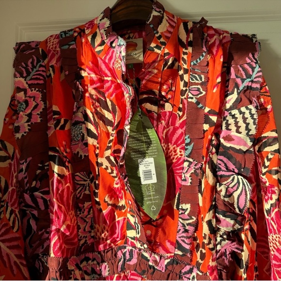 Farm Rio Mixed Floral Ruffle Mini Dress - Picture 12 of 12